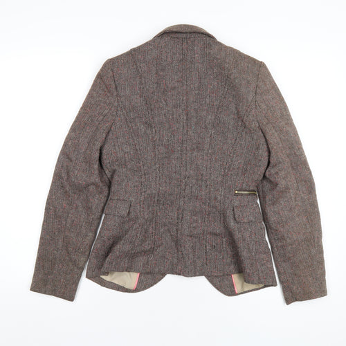 H&M Womens Multicoloured Geometric Jacket Blazer Size 10 Snap