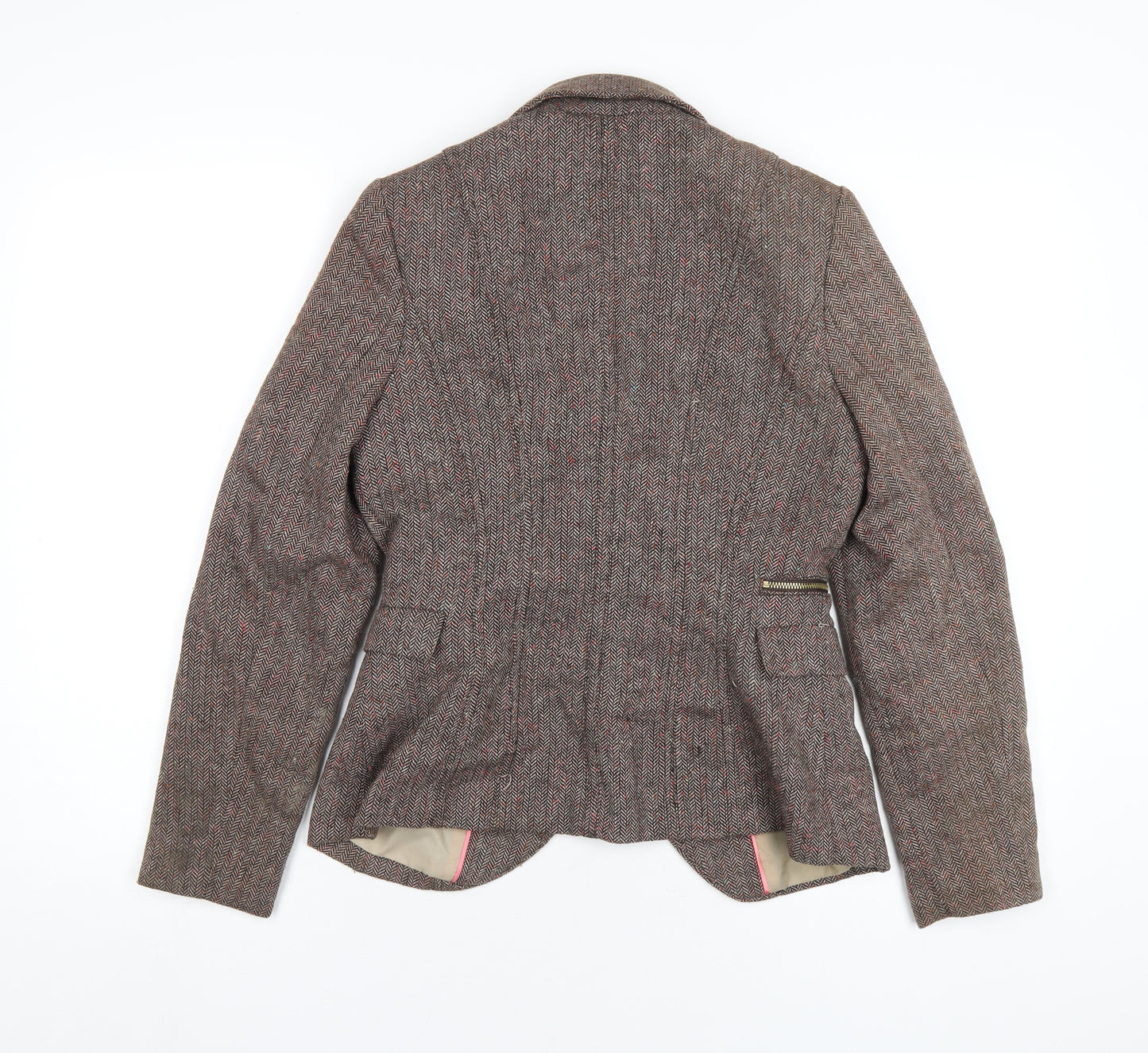 H&M Womens Multicoloured Geometric Jacket Blazer Size 10 Snap