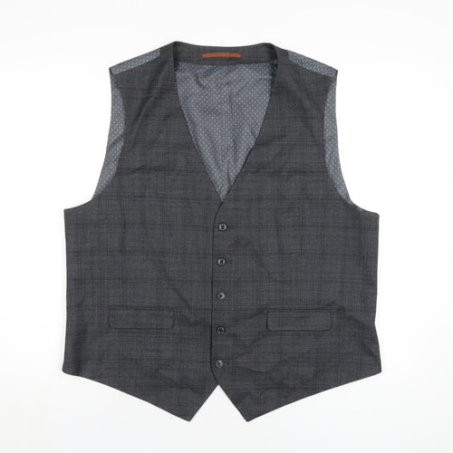 Burton Mens Grey Polyester Jacket Suit Waistcoat Size XL Regular