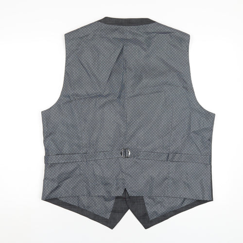 Burton Mens Grey Polyester Jacket Suit Waistcoat Size XL Regular