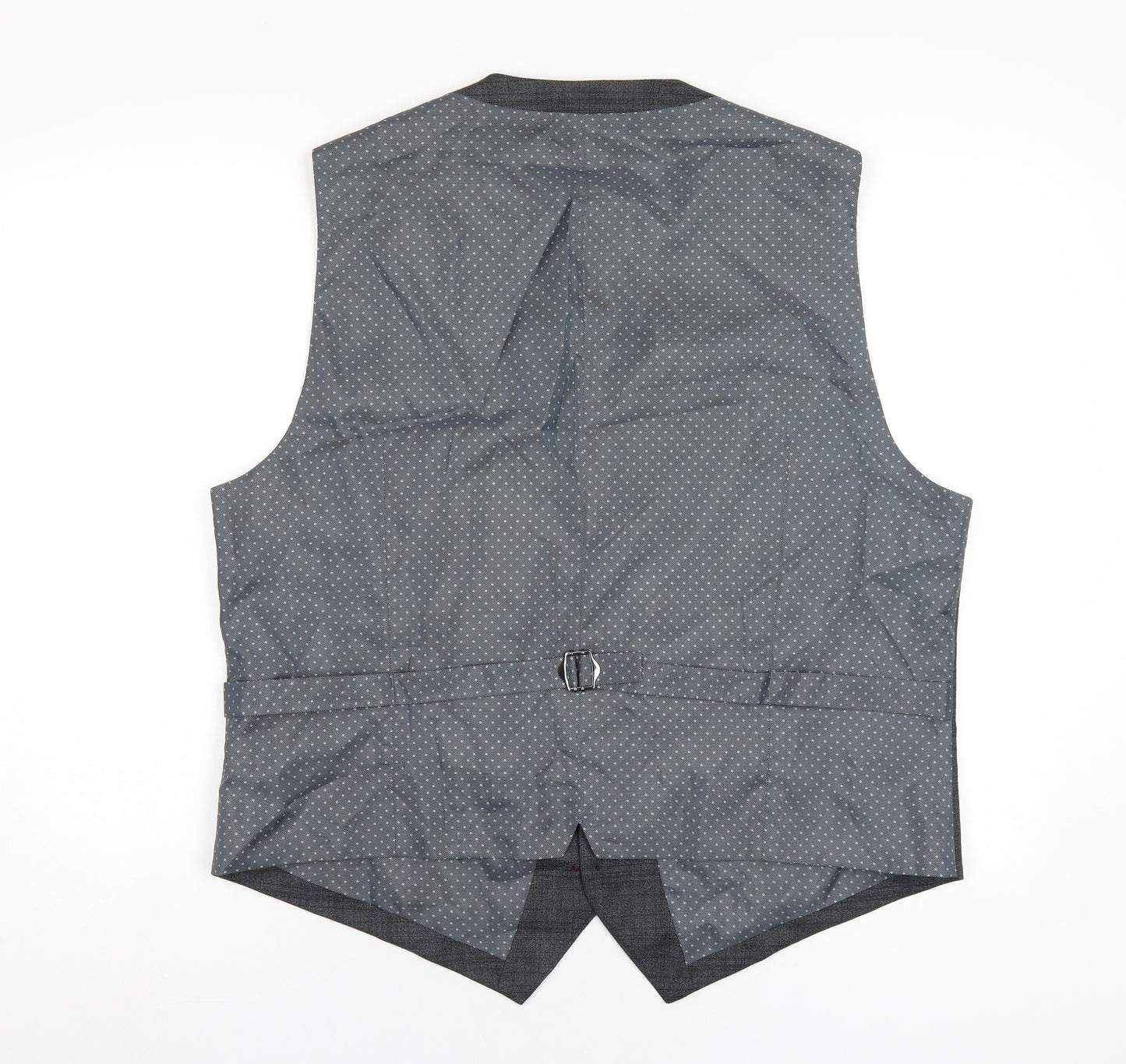 Burton Mens Grey Polyester Jacket Suit Waistcoat Size XL Regular