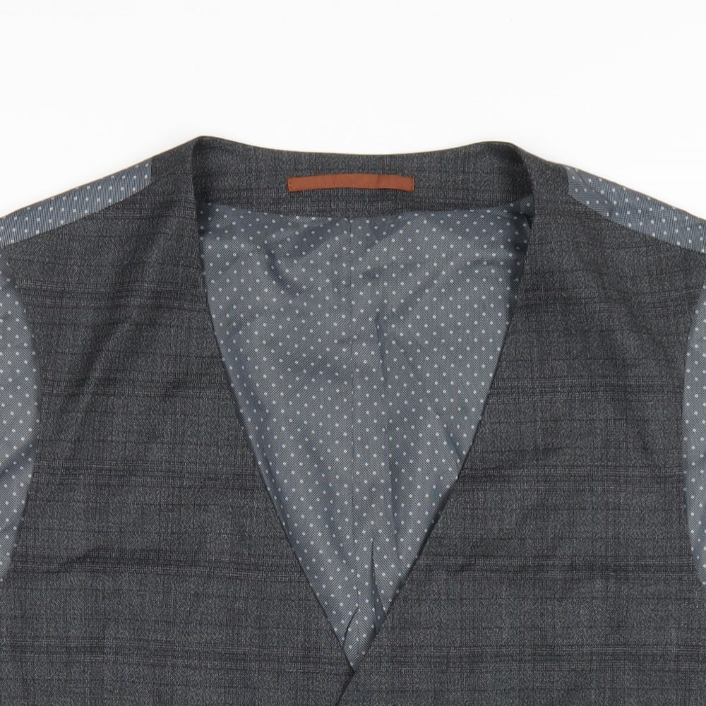 Burton Mens Grey Polyester Jacket Suit Waistcoat Size XL Regular