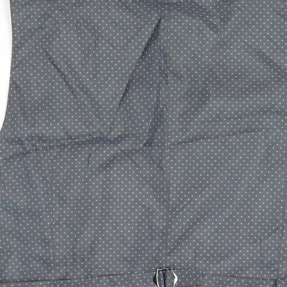 Burton Mens Grey Polyester Jacket Suit Waistcoat Size XL Regular