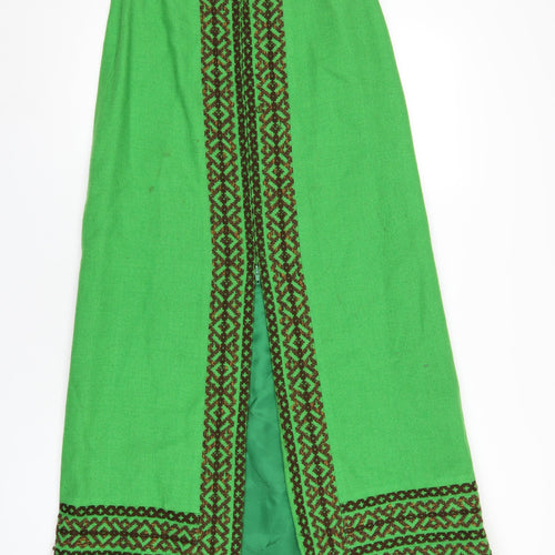 Arola Womens Green Acrylic A-Line Skirt Size XS Zip