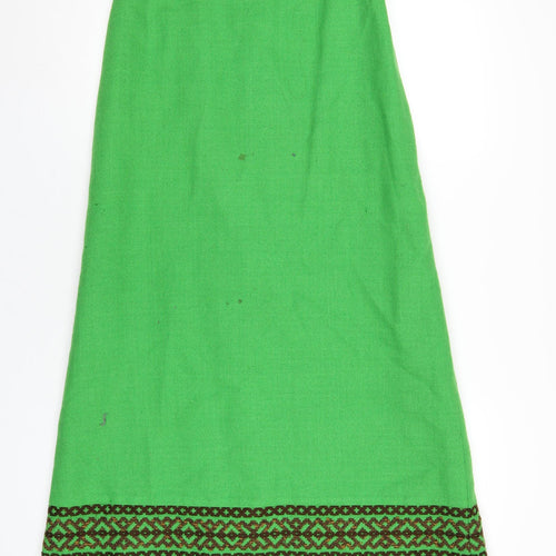 Arola Womens Green Acrylic A-Line Skirt Size XS Zip