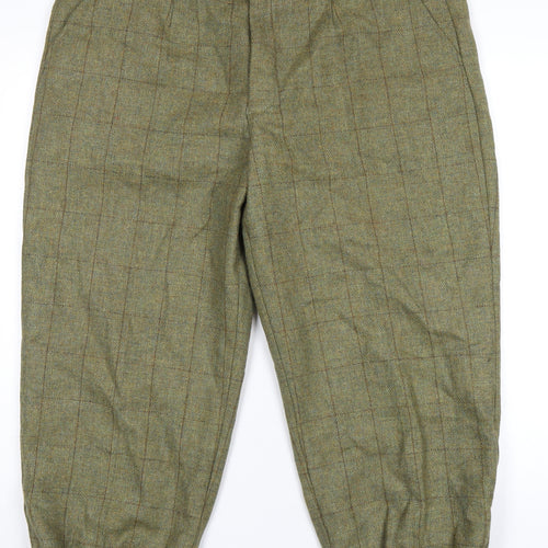 Saxon Tweed Mens Green Plaid Wool Dress Pants Trousers Size 38 in L27 in Regular Zip