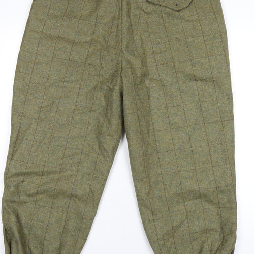 Saxon Tweed Mens Green Plaid Wool Dress Pants Trousers Size 38 in L27 in Regular Zip