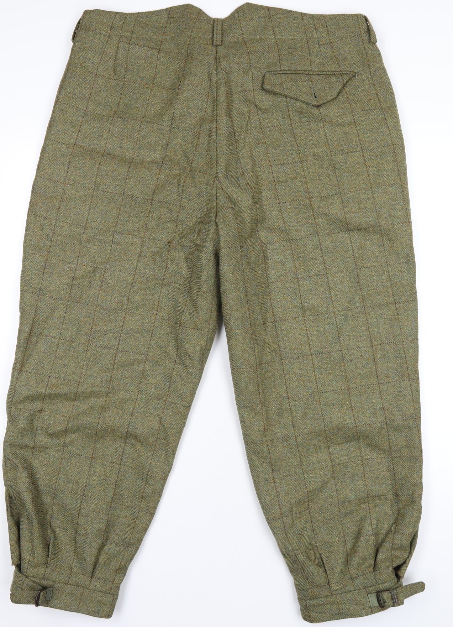 Saxon Tweed Mens Green Plaid Wool Dress Pants Trousers Size 38 in L27 in Regular Zip