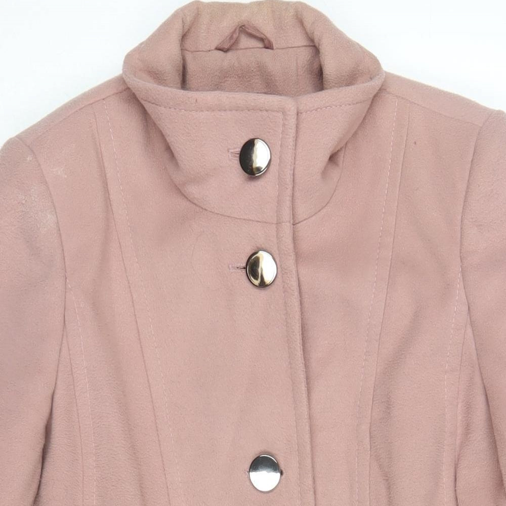 Marks and Spencer Womens Pink Overcoat Coat Size 14 Button