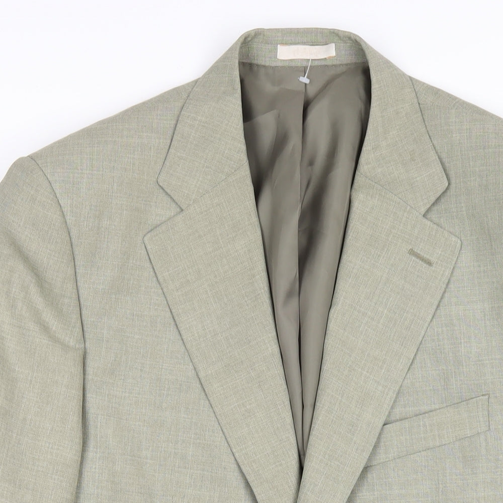 Greenwoods Mens Green Polyester Jacket Blazer Size 40 Regular