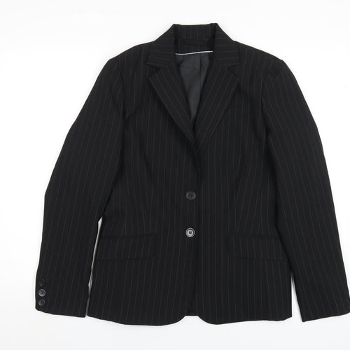 Dorothy Perkins Womens Black Striped Polyester Jacket Blazer Size 14