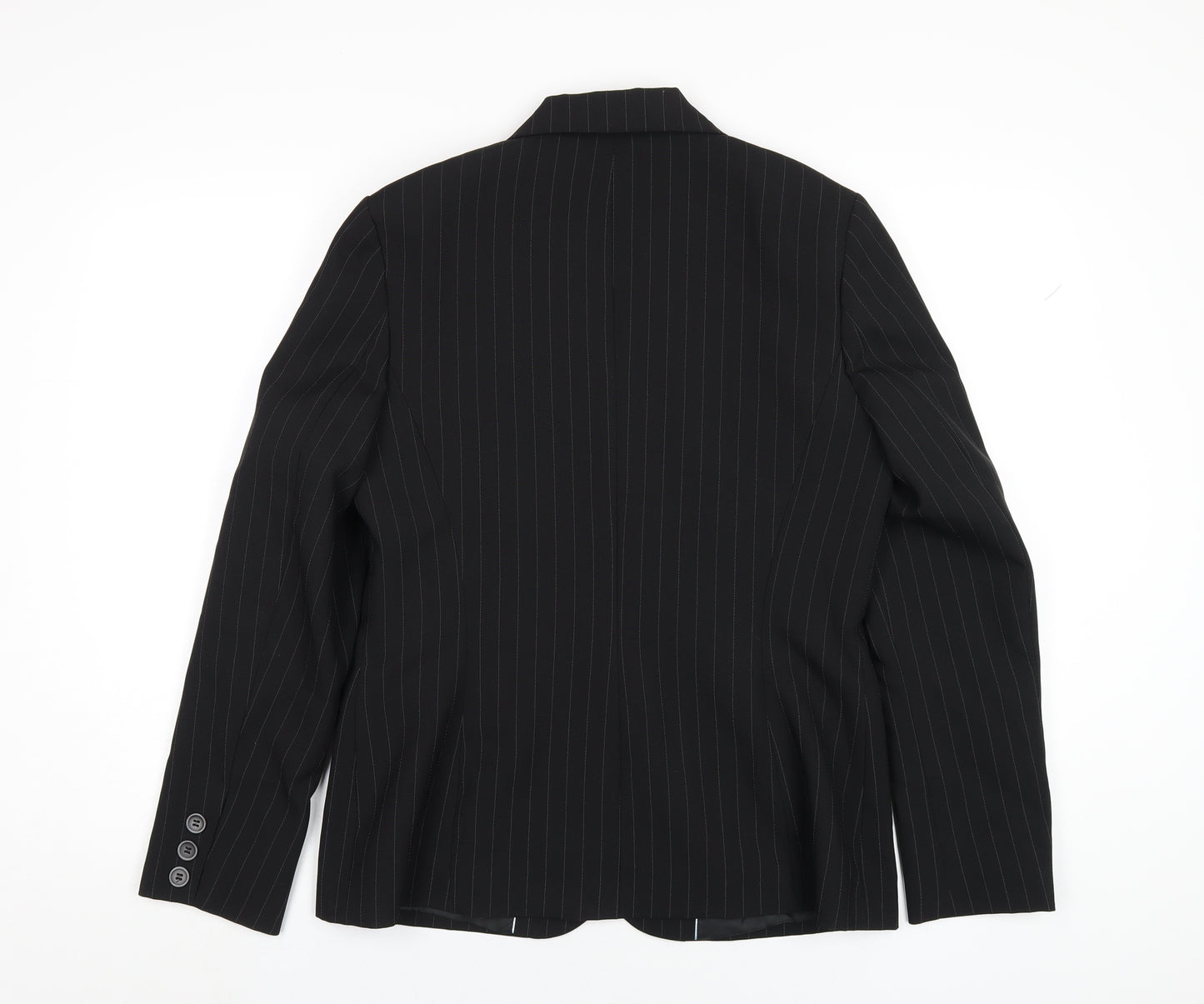 Dorothy Perkins Womens Black Striped Polyester Jacket Blazer Size 14