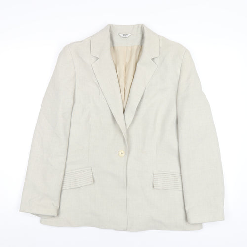 Klass Womens Beige Polyester Jacket Blazer Size 14