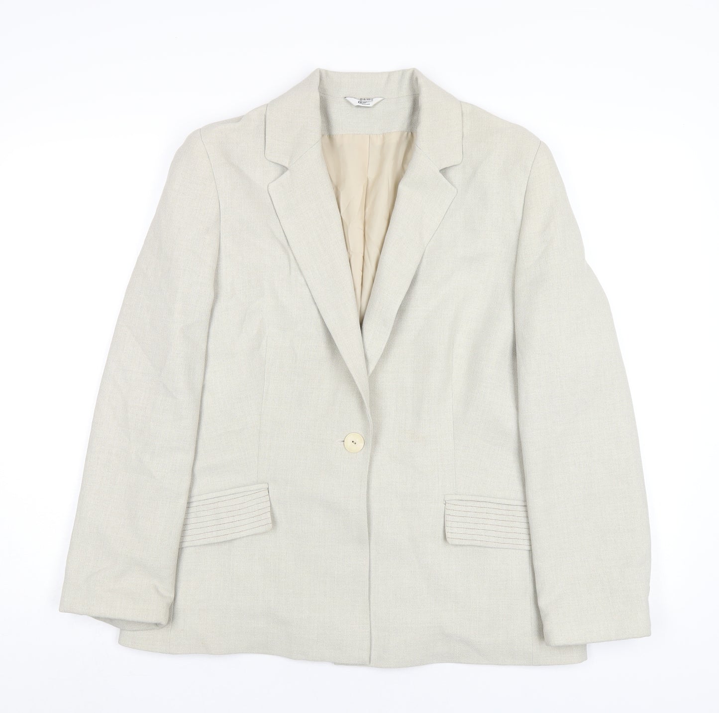 Klass Womens Beige Polyester Jacket Blazer Size 14