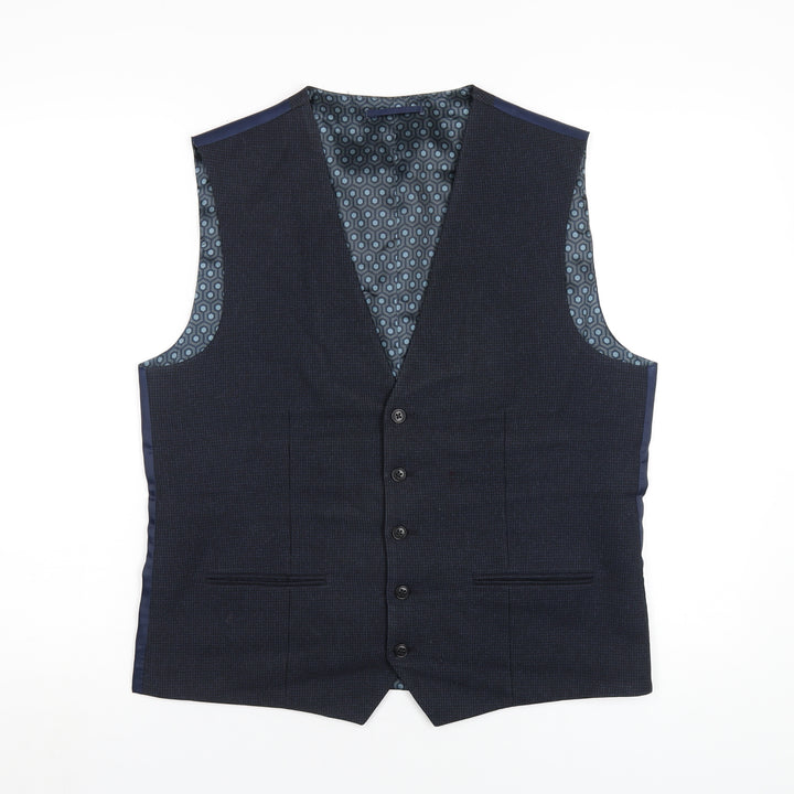 NEXT Mens Blue Polyester Jacket Suit Waistcoat Size 42 Regular