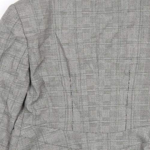 NEXT Womens Grey Plaid Polyester Jacket Blazer Size 8