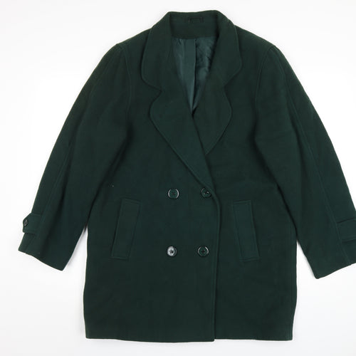 C&A Womens Green Overcoat Coat Size 12 Button