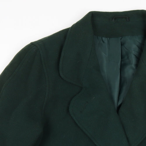 C&A Womens Green Overcoat Coat Size 12 Button