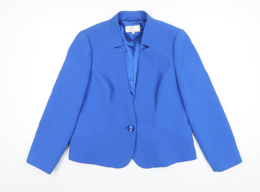 CC Womens Blue Jacket Blazer Size 14 Button