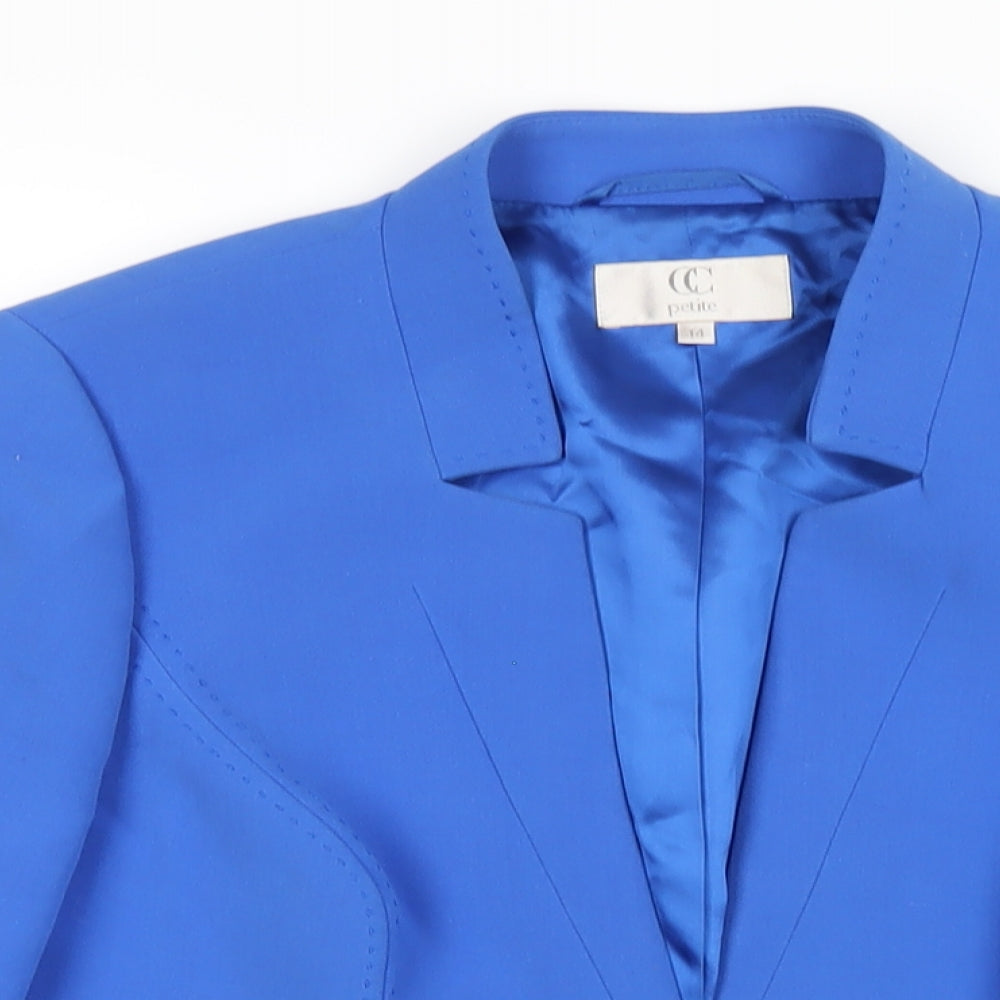 CC Womens Blue Jacket Blazer Size 14 Button