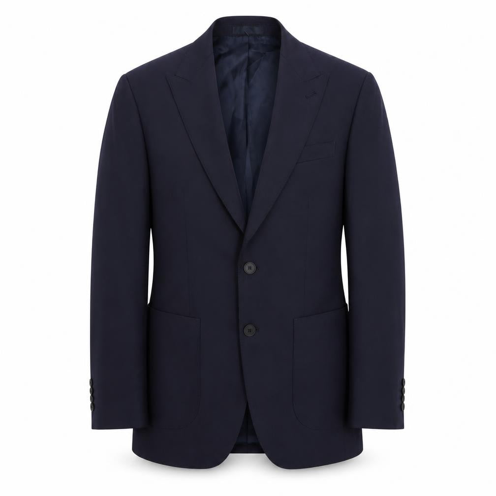Front view of Marks & Spencer men’s blue polyamide jacket blazer, size 38, regular