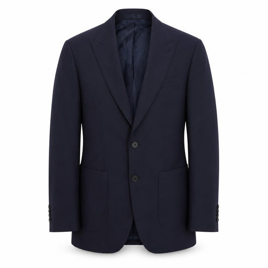 Front view of Marks & Spencer men’s blue polyamide jacket blazer, size 38, regular