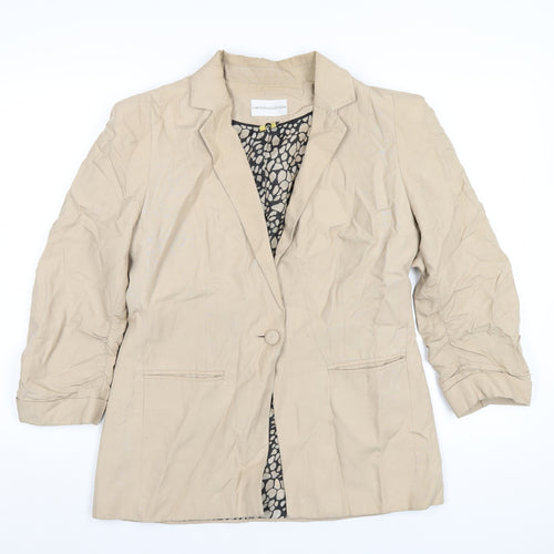 Marks and Spencer Womens Beige Jacket Blazer Size 12 Button