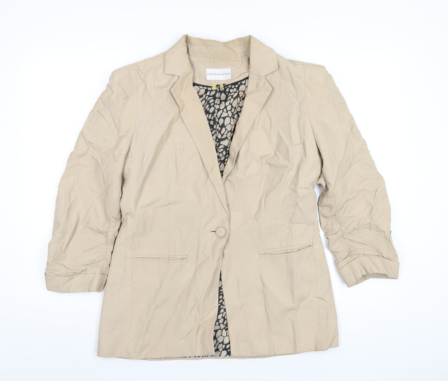 Marks and Spencer Womens Beige Jacket Blazer Size 12 Button