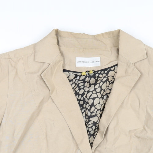 Marks and Spencer Womens Beige Jacket Blazer Size 12 Button