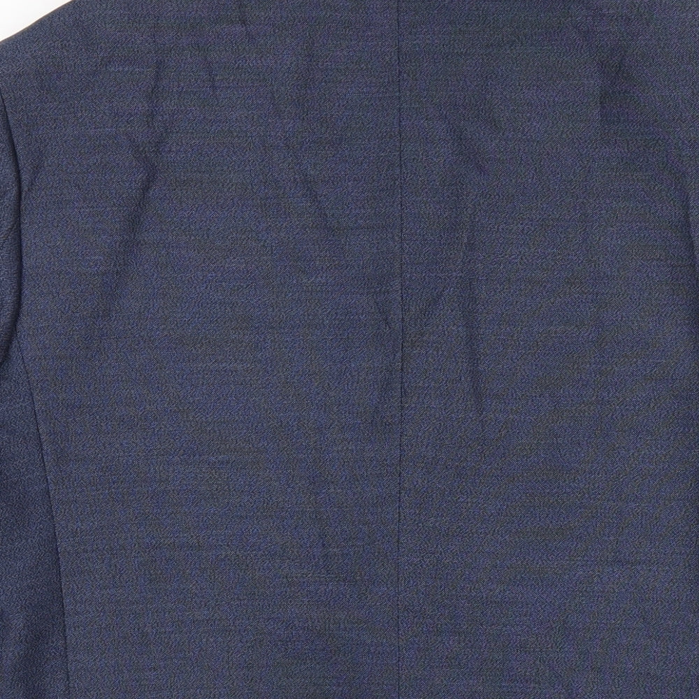 Cedar Wood State Mens Blue Polyester Jacket Blazer Size 38 Regular