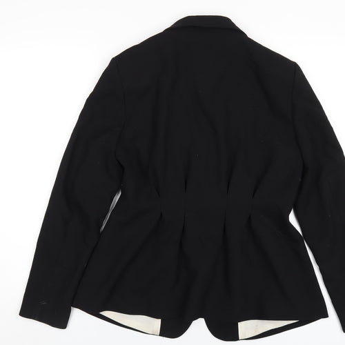 H&M Womens Black Polyester Jacket Blazer Size 14