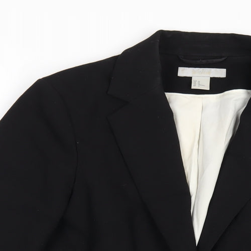 H&M Womens Black Polyester Jacket Blazer Size 14