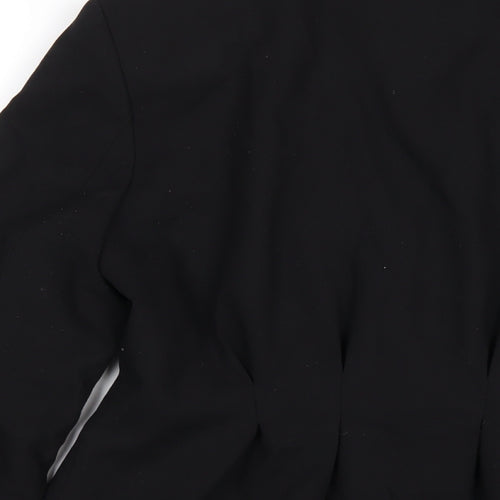 H&M Womens Black Polyester Jacket Blazer Size 14