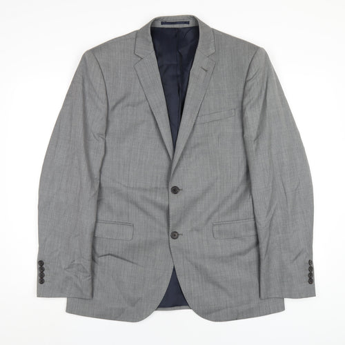 NEXT Mens Grey Wool Jacket Blazer Size 40 Regular