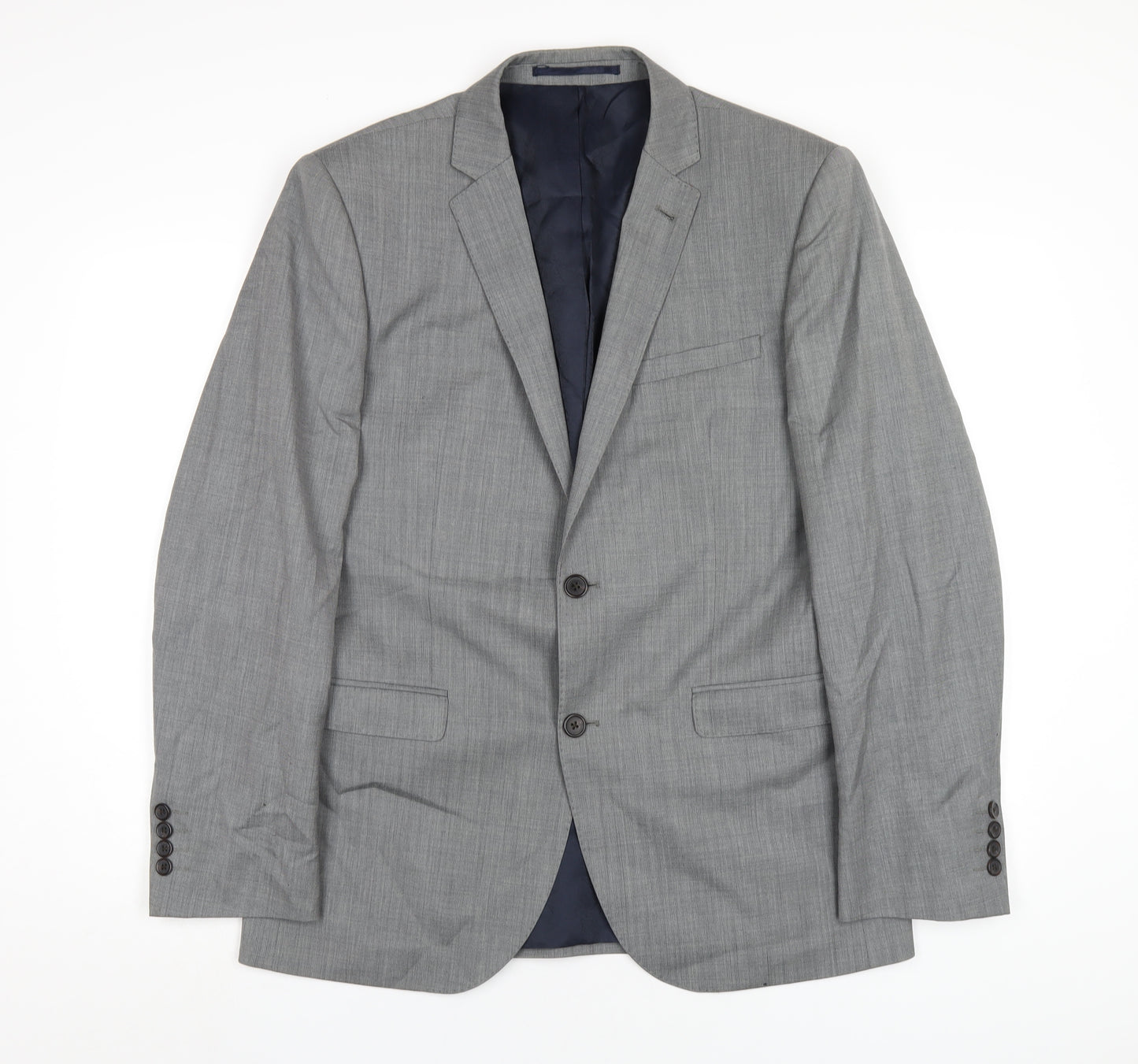 NEXT Mens Grey Wool Jacket Blazer Size 40 Regular