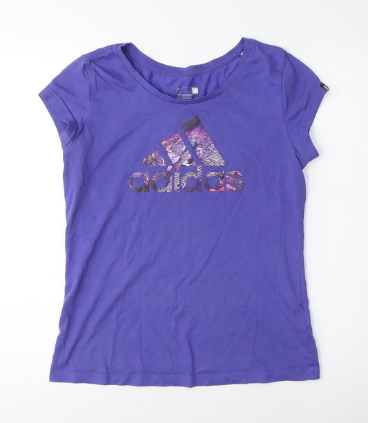 Adidas Purple Women's T-Shirt Crew Neck Size S Casual