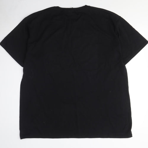 Doom Men's Black Cotton T-Shirt, Large, Crew Neck