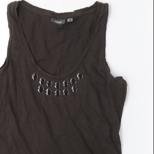 Mexx Women's Black Studded Scoop Neck Tank Top M