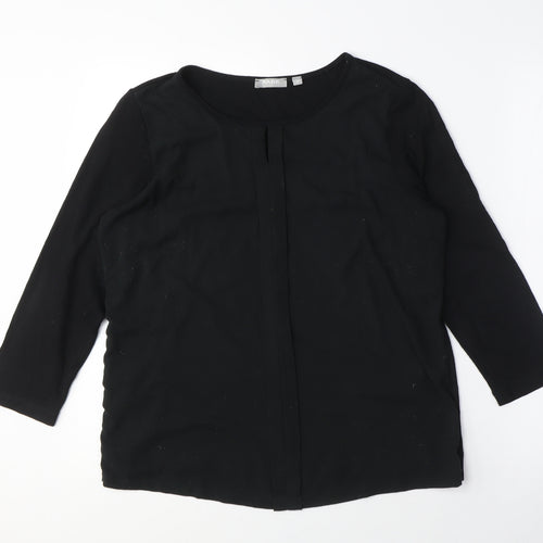 Rabe Women's Black Basic Blouse 3/4 Sleeve Size 10