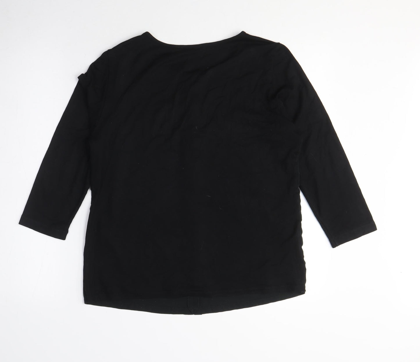 Rabe Women's Black Basic Blouse 3/4 Sleeve Size 10