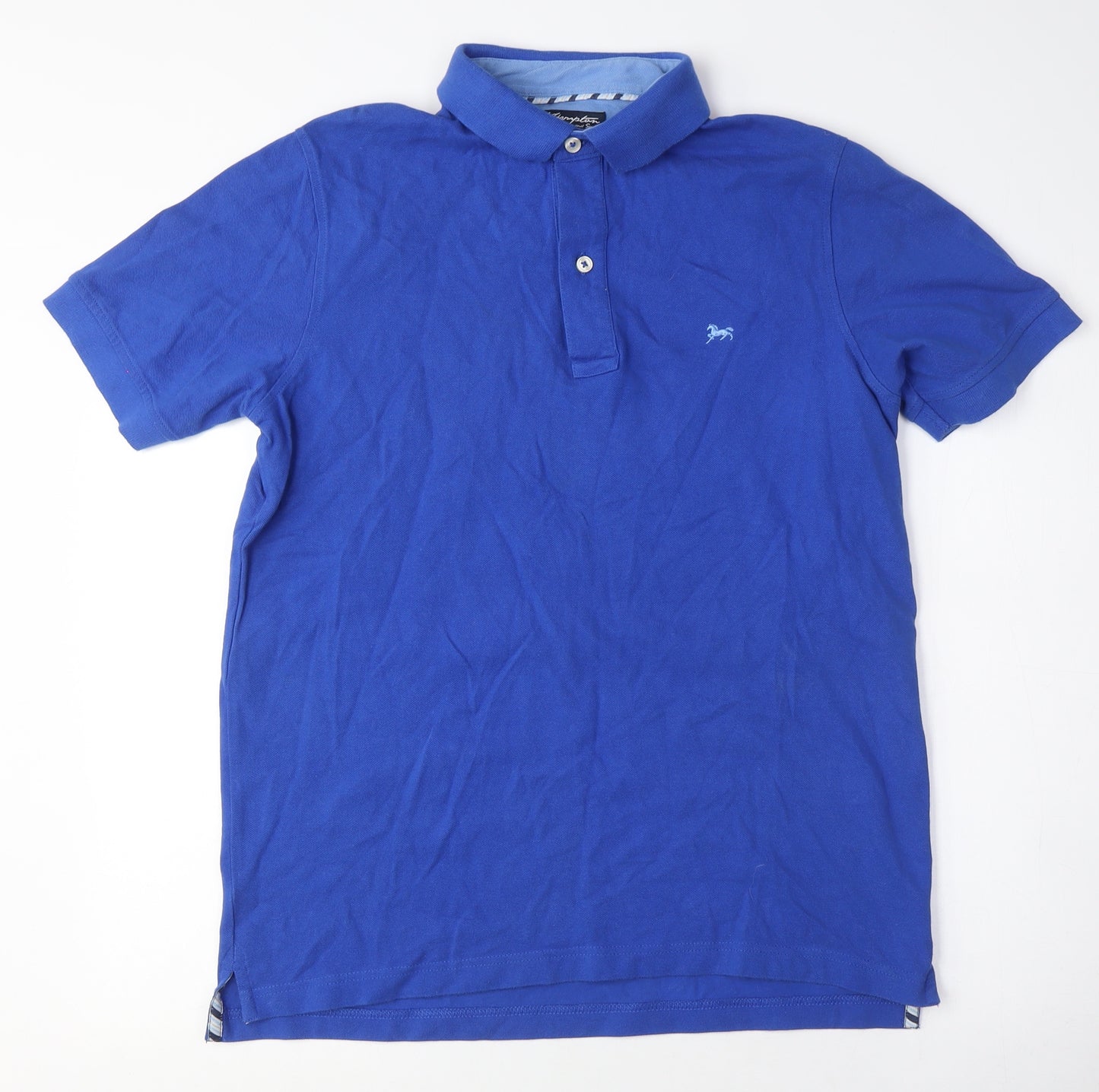 Hampden Men's Blue Medium Cotton Polo Shirt