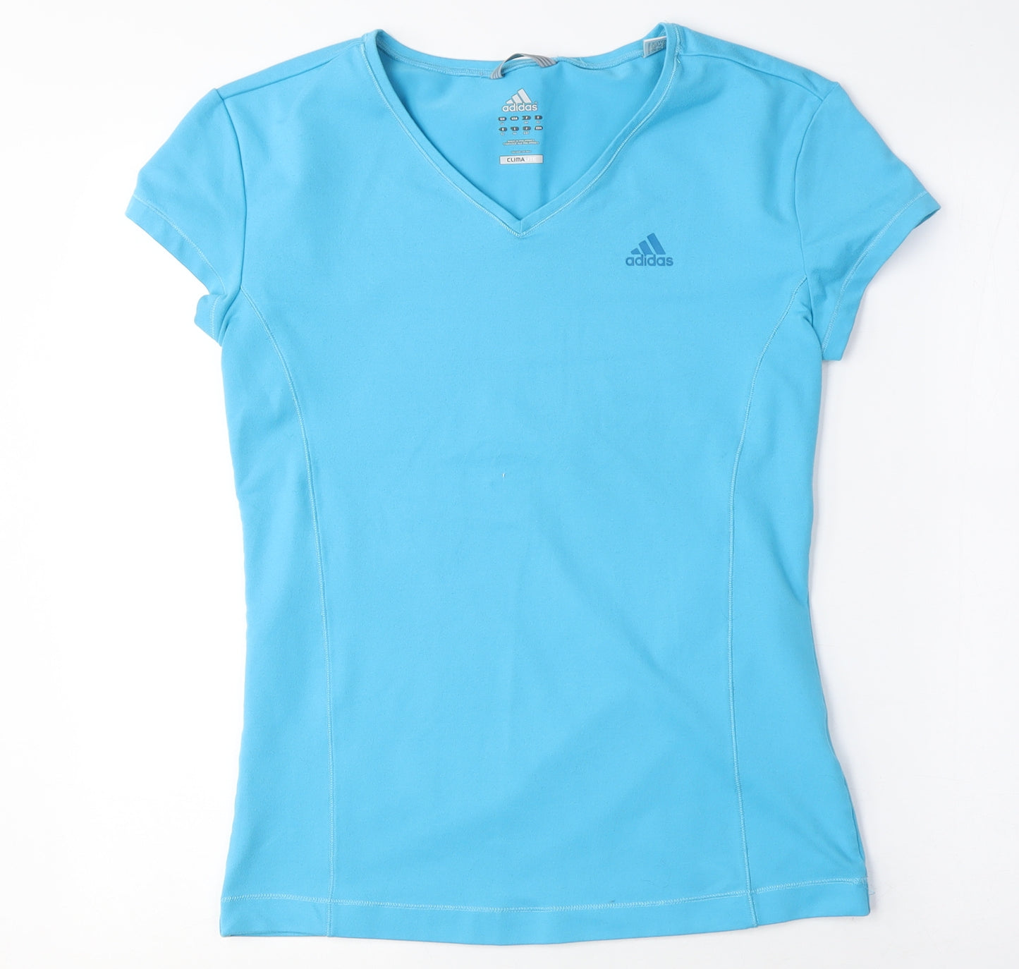 Adidas Women's Blue V-Neck Athletic T-Shirt Medium
