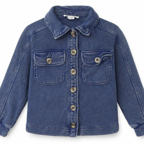 Girls Blue Button-Up Shirt 4-5 Years Regular Fit Cotton
