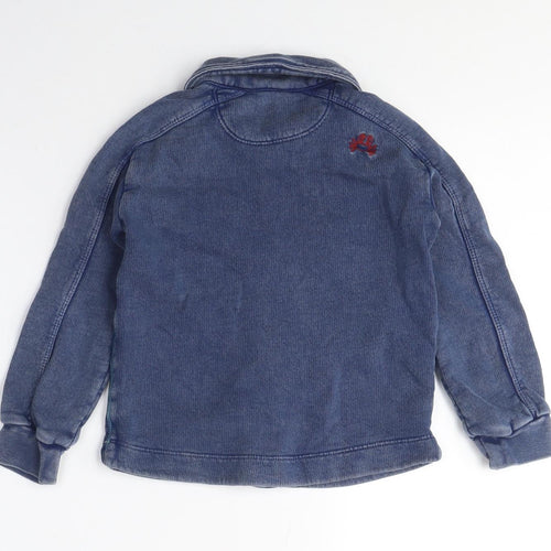 Girls Blue Button-Up Shirt 4-5 Years Regular Fit Cotton