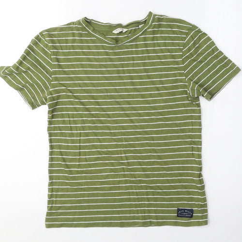 Jack Wills Unisex Green Striped T-Shirt M