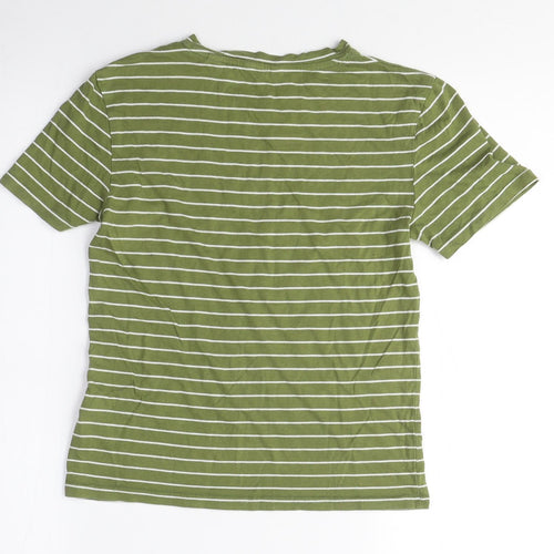 Jack Wills Unisex Green Striped T-Shirt M