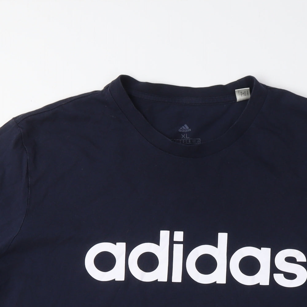 Adidas Men's Blue XL Logo T-Shirt