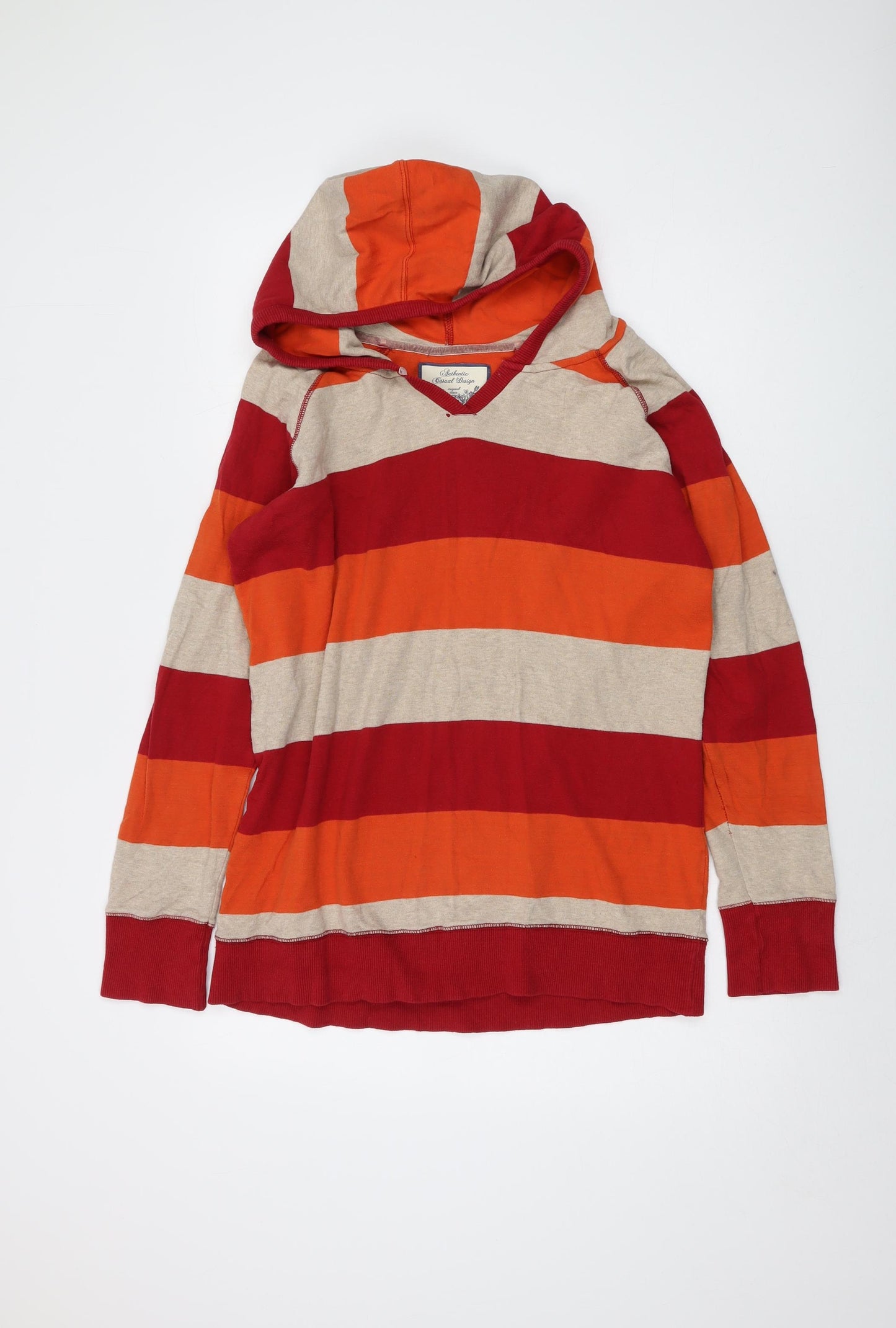 Store Twenty One Womens Multicoloured Striped Cotton Pullover Hoodie Size 18 Pullover