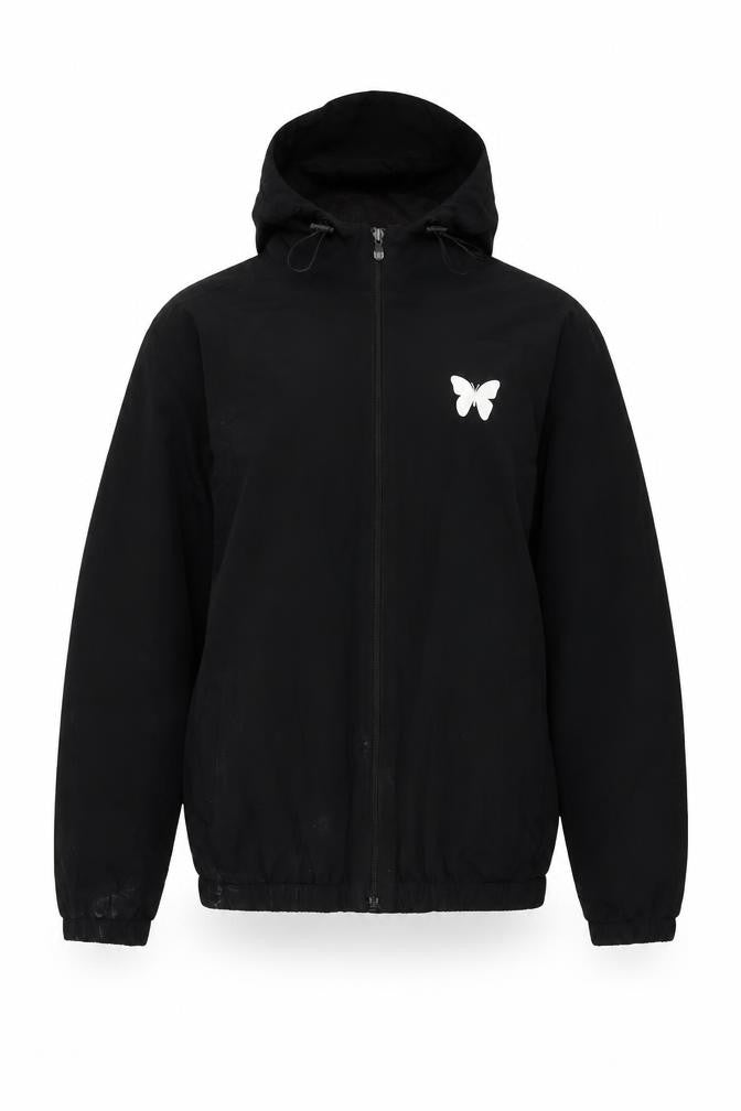Front view of Good For Nothing women’s black jacket, size XS, zip