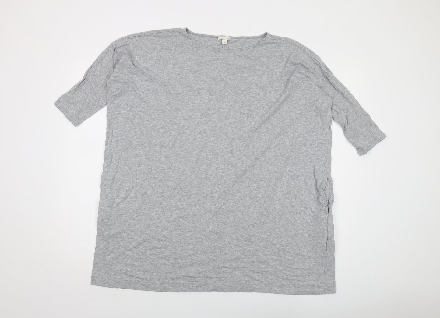 Gap Womens Grey Cotton Basic Blouse Size S Round Neck